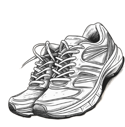 Illustration dessinée d'une paire de chaussures de running